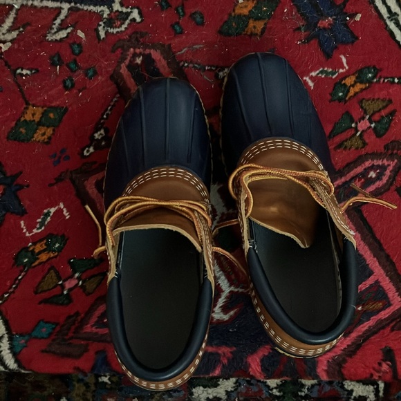 L.L. Bean Navy and Brown duck boot - Picture 3 of 7